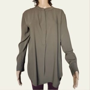 Elie Tahari No Collar Tunic Blouse